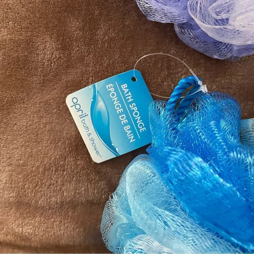 Signature Bath Poof Set - Blue, Purple, White